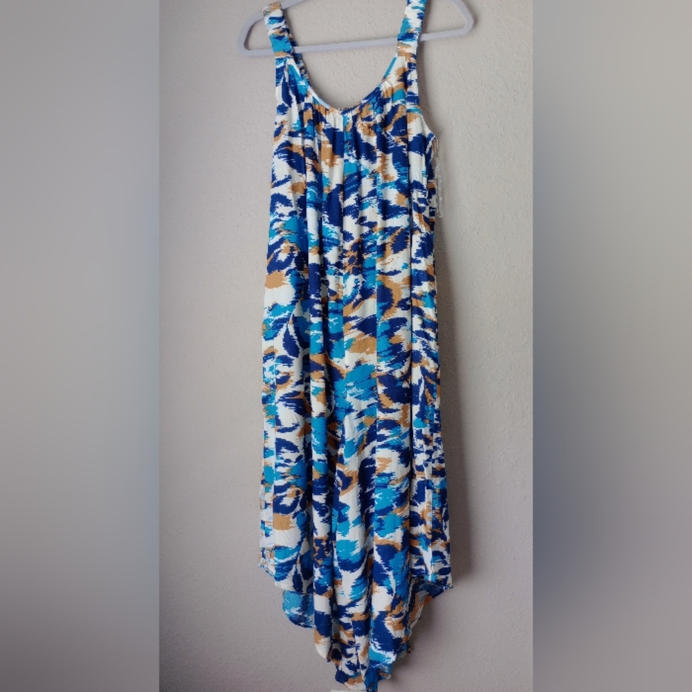 Harlow & Rose Blue and White Women's Jumpsuit with Pleats Size L